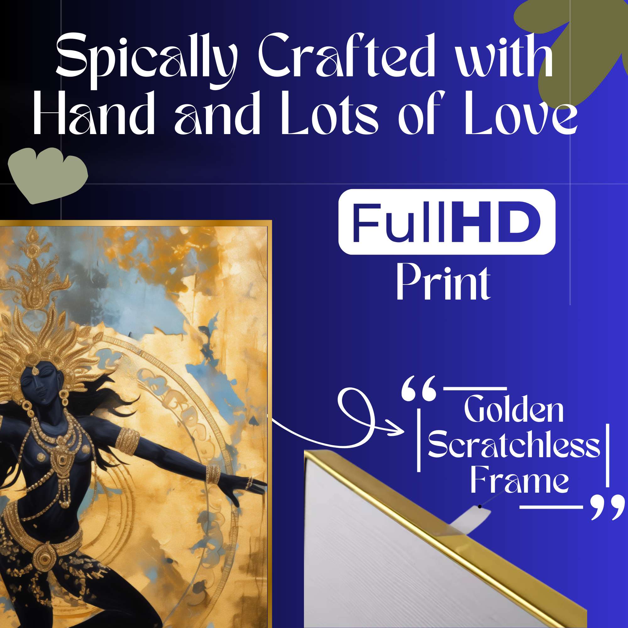 Set of Three Wall Paintings for Wall Dacoration Golden Framed Wall Paintings for Living Room & Bedroom Wall Art for Home Decoration & Office Wall Décor (18x12 inch CH-GD3-10) - Image 4