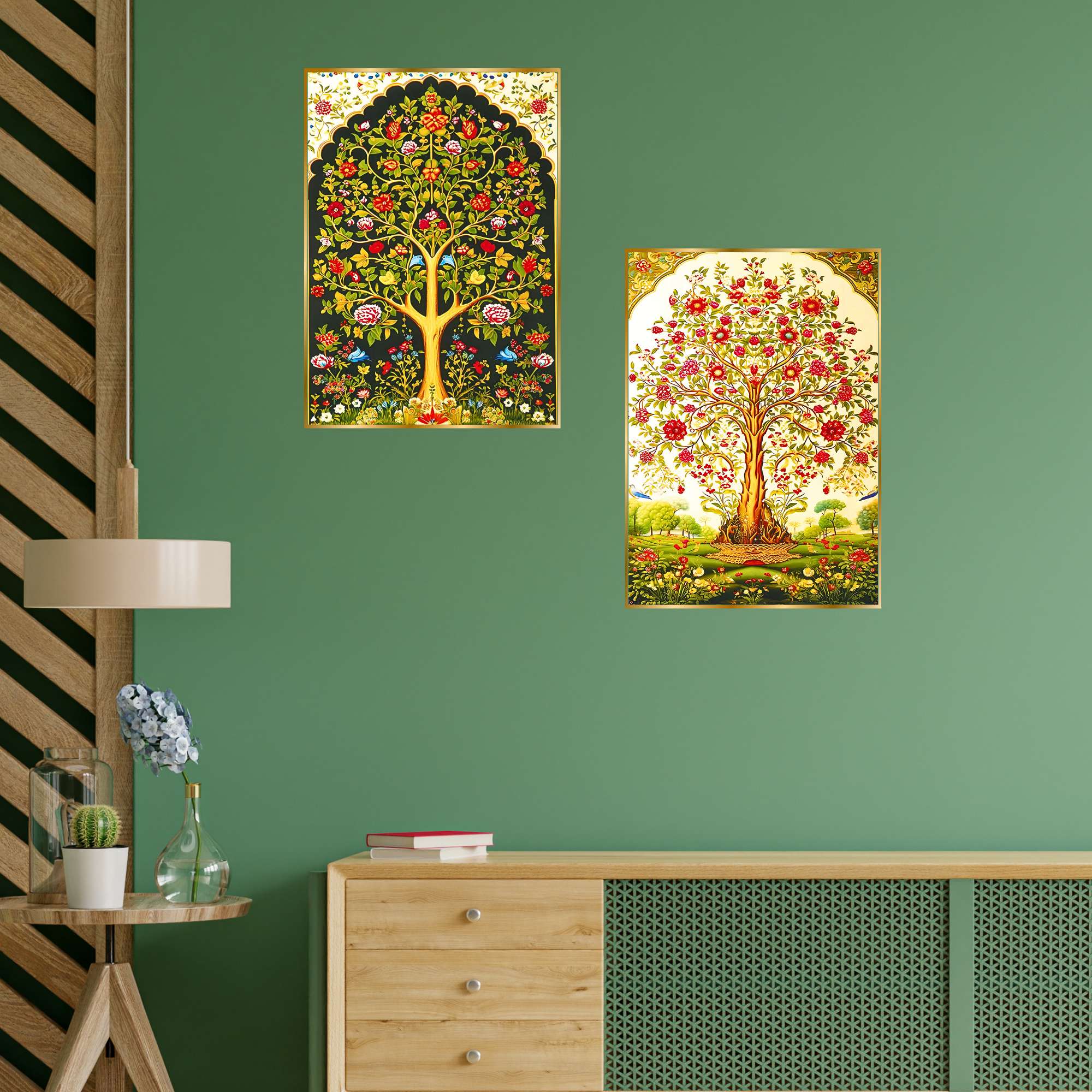 Set of Two Wall Paintings for Wall Dacoration Golden Framed Wall Paintings for Living Room & Bedroom Wall Art for Home Decoration & Office Wall Décor (14x11 inch CH-GD2-17) - Image 4